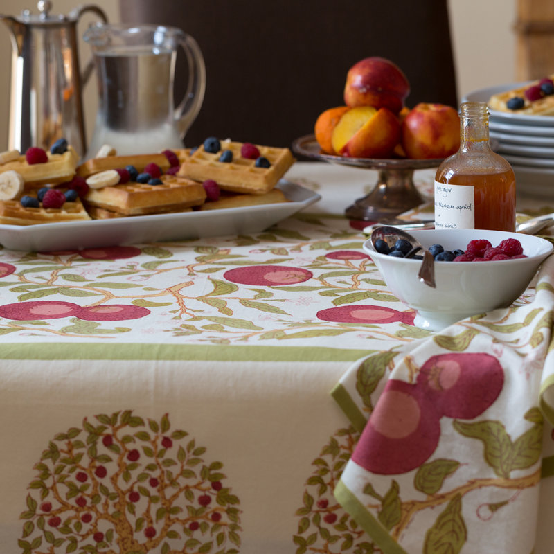 Nappe Orange Tree - rouge / vert - 59 po x 86 po, Rectangle 86 po