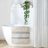 Woven Stripe Bath Rug 22X58", 0.5" Medium Pile, Machine Washable, Non-Skid Backing, Grey Home Accessory 22X58" Texture Rug, Latex Back, Interior Design-496674412