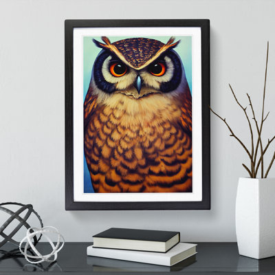 XV1022-3135X Owl Portrait No.1 - Single Picture Frame Print