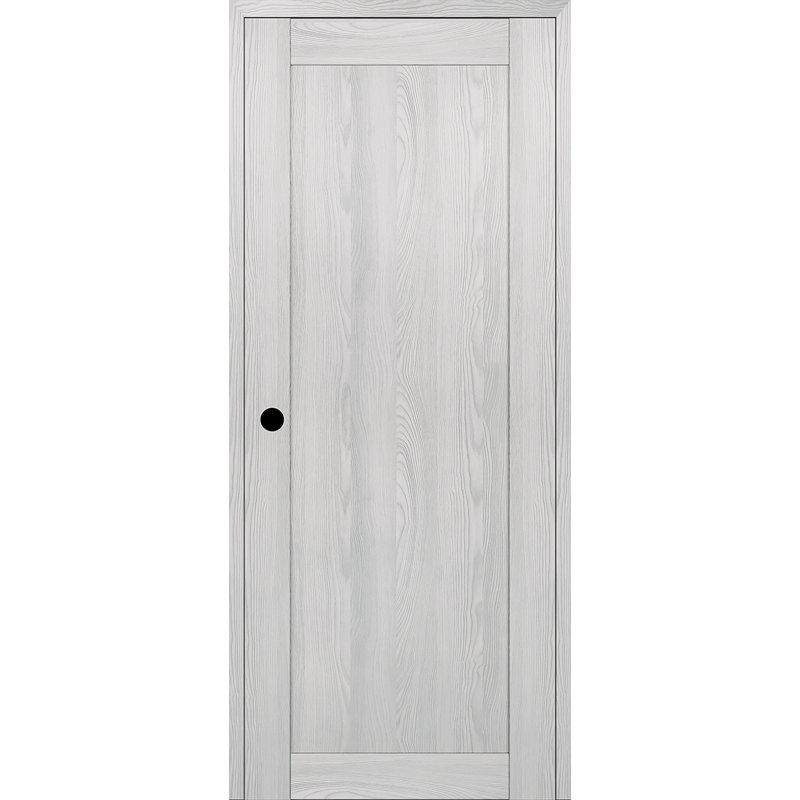 Porte intérieure standard préfinie en bois massif manufacturé 1 panneau Shaker, Pacane, 27,8 po x 79,4 po, Côté droit