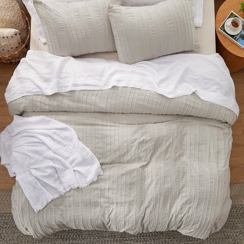 Essential Bedsure Shabby Elegance Striped Tufted Duvet Cover GentleSoft™️, Queen Duvet Cover + 2 Standard Pillowcases