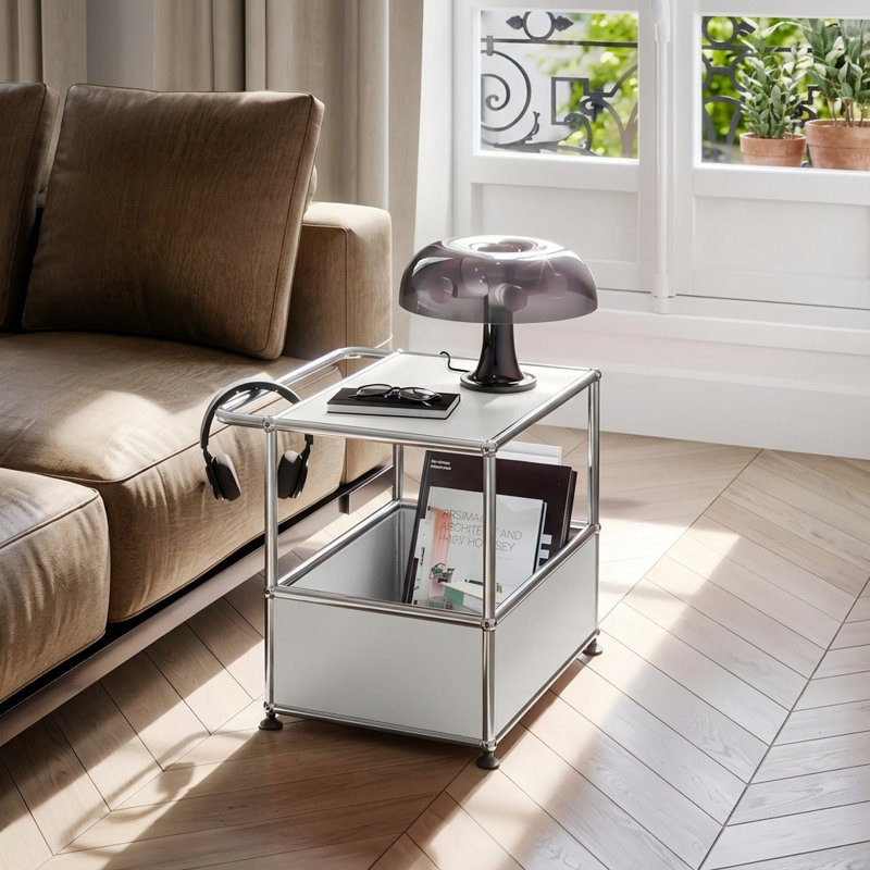 Modular Metal Office Storage Cabinets With Adjustable Shelves, White