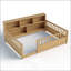Lit double en bois avec garde-corps et rangement latéral pour les chambres modernes et fonctionnelles-1598782662