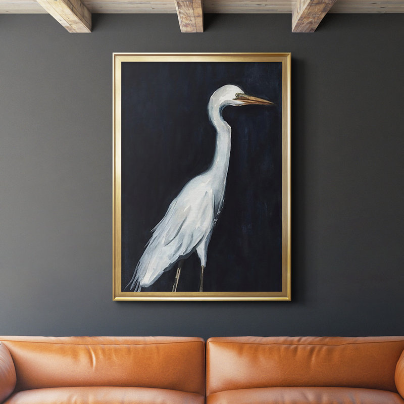 " Calm Great Egret II ", Gold, 42.5" H x 30.5" W x 1" D