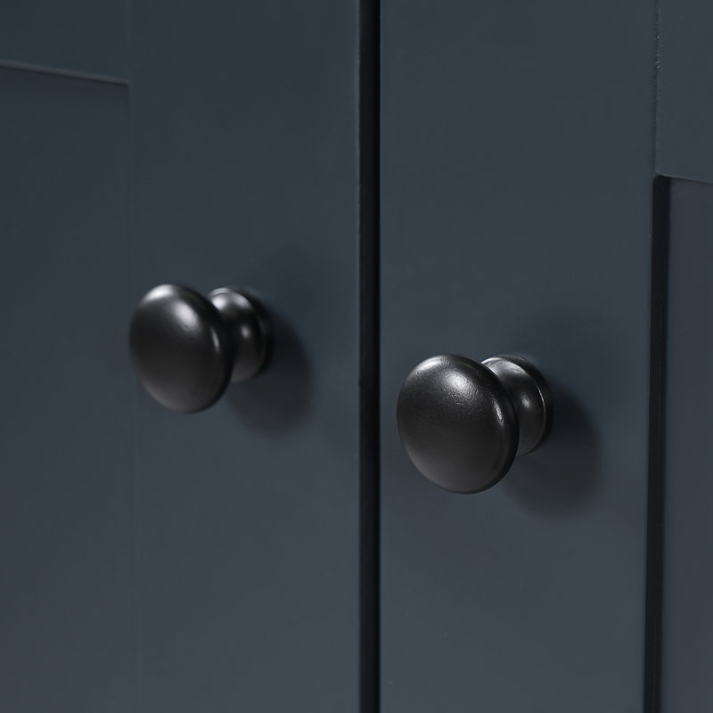 Meuble-lavabo simple 36 po avec plateau en céramique Sanyia, Bleu