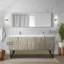 Meuble-lavabo double rustique en acacia avec plateau-893954335-893954334
