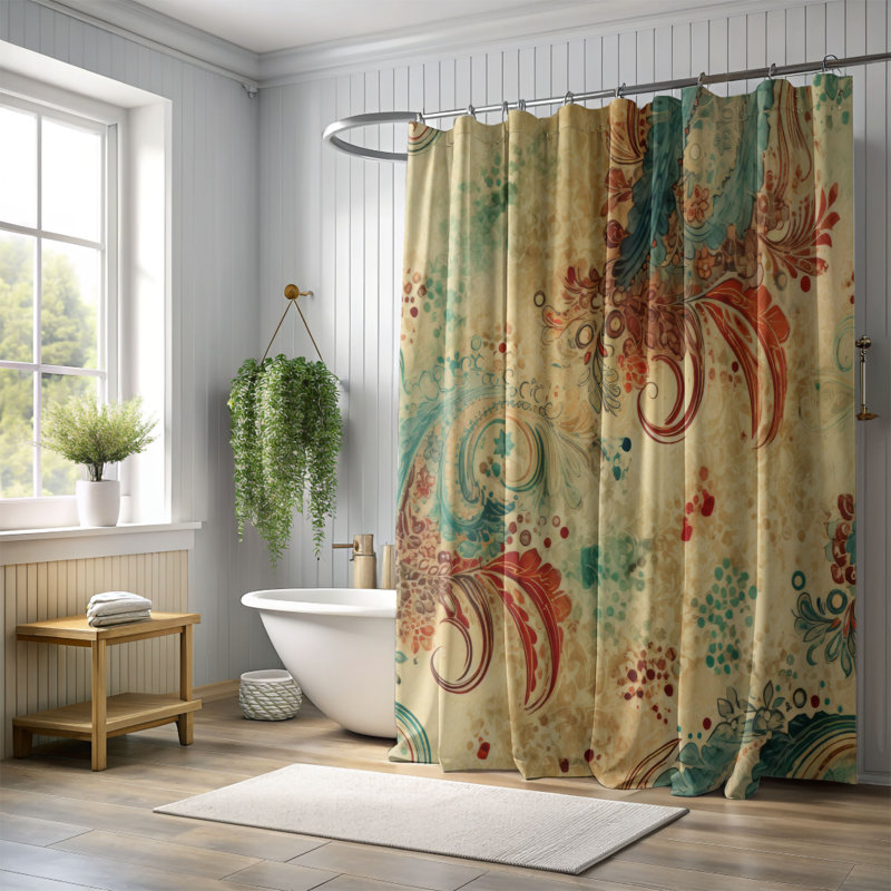 Rideau de douche Timeless Swirls - Premium, H 74 po x l 71 po