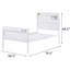 Lit plateforme double en métal avec finition blanche, conception de contenant de chargement, sommier tapissier non requis en blanc, thème, chambre à coucher contemporaine chic