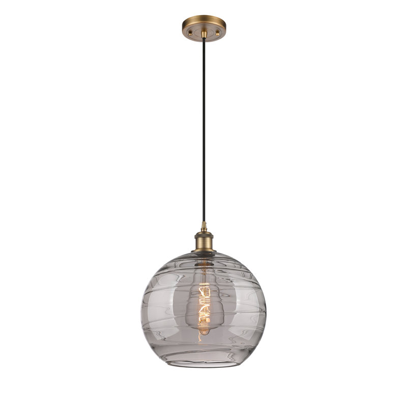 Carner 1 - Light Single Globe Pendant, Brushed Brass, 17.75" H x 12" W x 12" D