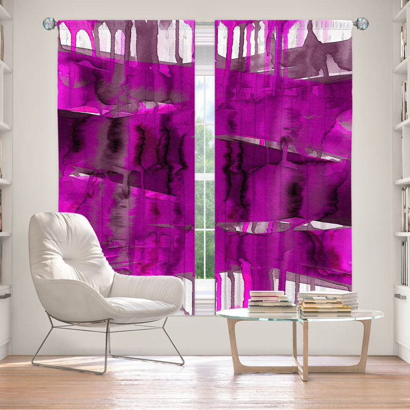 Jemine Room Darkening Curtain Pair, 40" W x 61" L, Purple