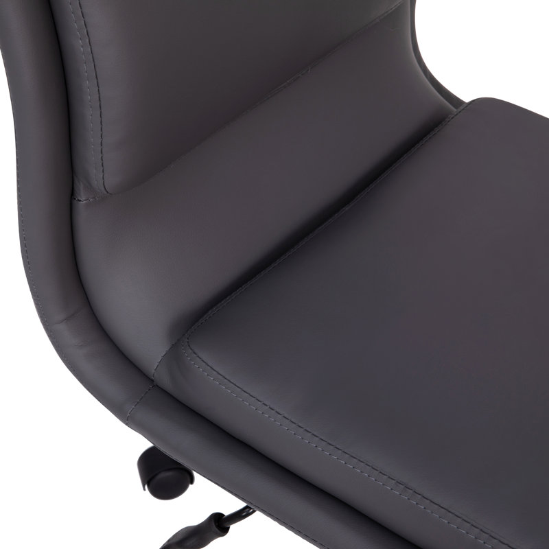 Mid-Back Armless Office Task Chair with Metal 5-Star Base, Gray