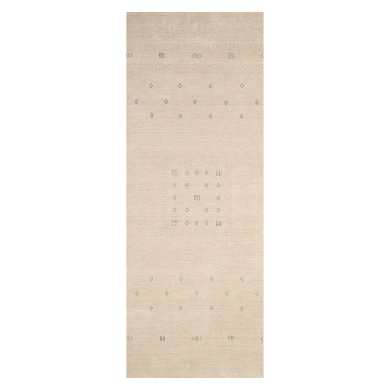 Simi Hand Knotted Cotton/Wool Southwestern Area Rug, Runner 2'6" x 8', Light Camel