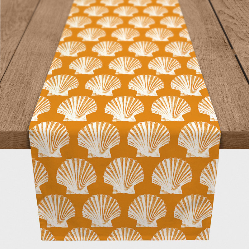 Chemin de table géométrique Amaya, L 72 po x l 16 po, Orange