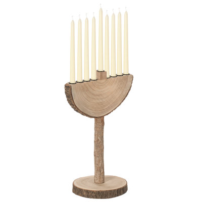 19.25'' H Wood Floor Candelabra