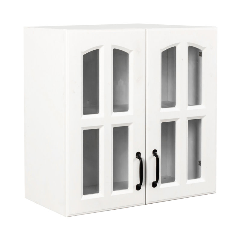 Armoire murale, armoire murale avec porte vitrée, armoire flottante avec tablettes réglables pour la cuisine, la salle de bain et le salon