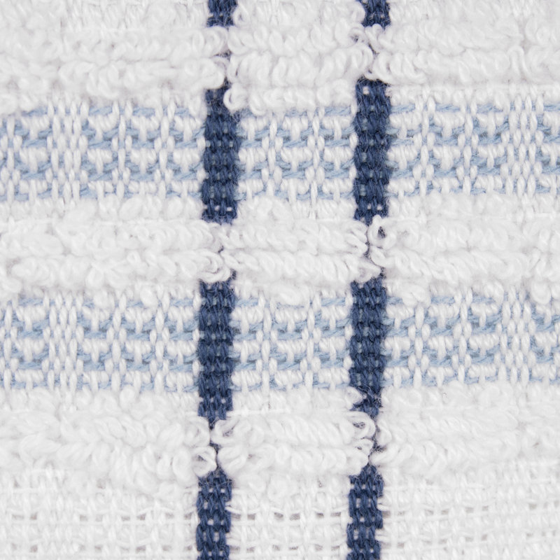 Cotton Plaid Waffle Tea Towel Kitchen Towel, Federal Blue
