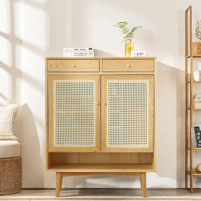 Armoire de rangement pour chaussures en bois massif 17 paires
