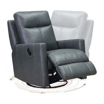 Ibis Top Grain Leather Manual Swivel Glider Recliner by Birch Lane