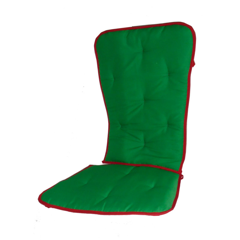Coussin de siège/dossier à deux tons Uni, Vert / Rouge