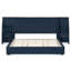 Lit plateforme tapissier avec tables de chevet et tiroirs, base de lit moderne à profil bas avec tête de lit, aucun sommier nécessaire, très grand lit, bleu foncé-1259224635-1259224636
