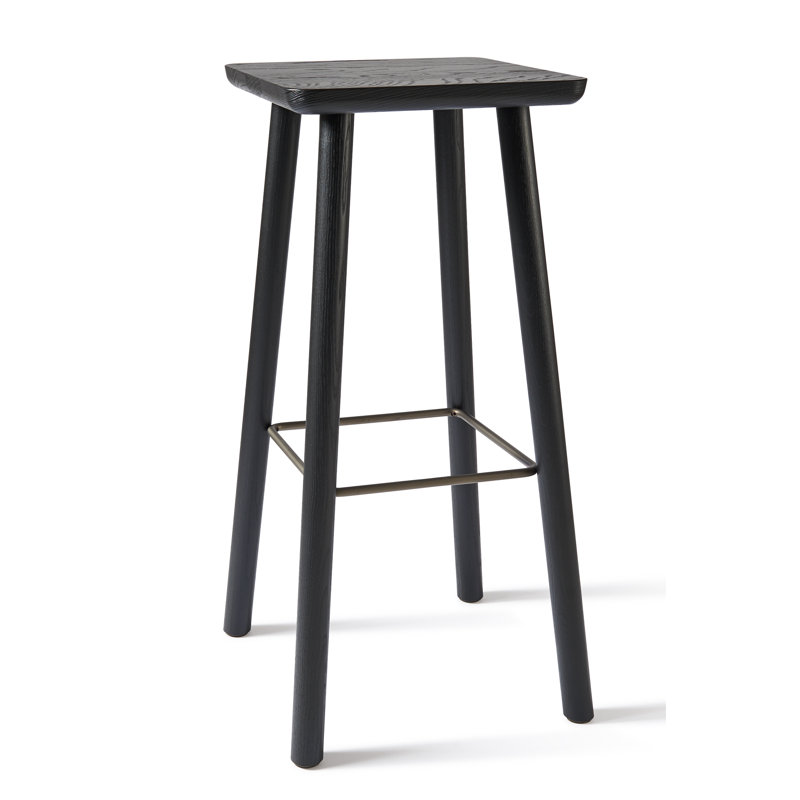Solid Wood Counter Stool, Black