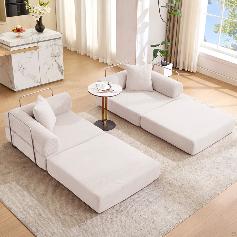 Canapé-lit modulaire pour appartement, canapé-lit convertible, Beige