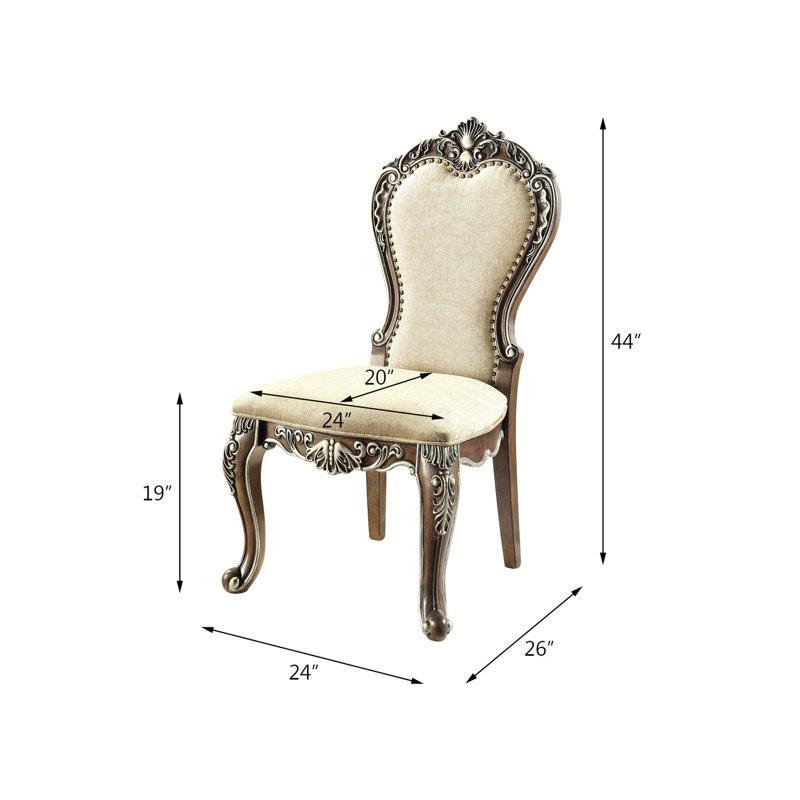 2 chaises en chêne antique, siège rembourré et garniture cloutée attrayante, fabrication en bois massif, capacité de poids de 220 lb