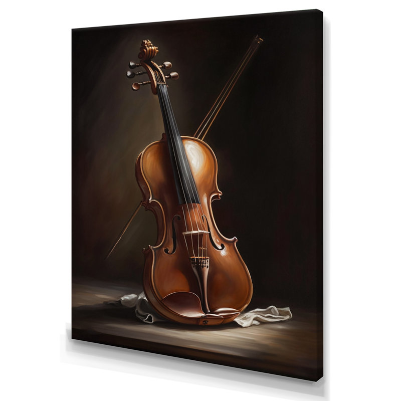 Violon I - reproduction sur toile, H 20 po x l 12 po x P 1 po, Toile tendue