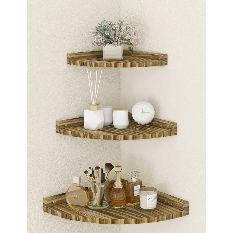 Keelia Solid Wood Corner Shelf