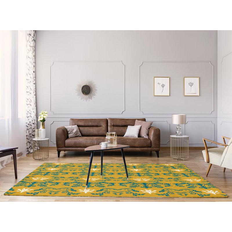 Damask Indoor Rug, Rectangle 9' x 12'