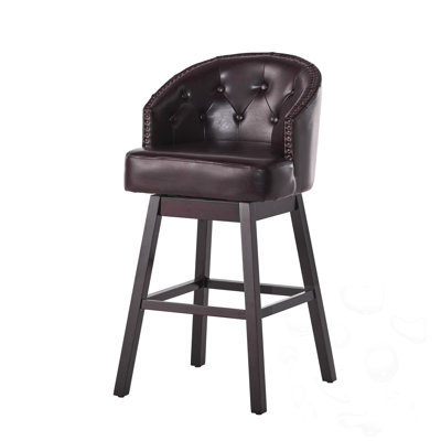 360°Swivel Bar Stool With Stunning Nailhead Trim