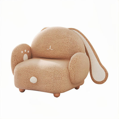 Parent-child Matching Bunny Sofa Chair – Cozy Teddy Fleece Plush Armchairs For All Ages