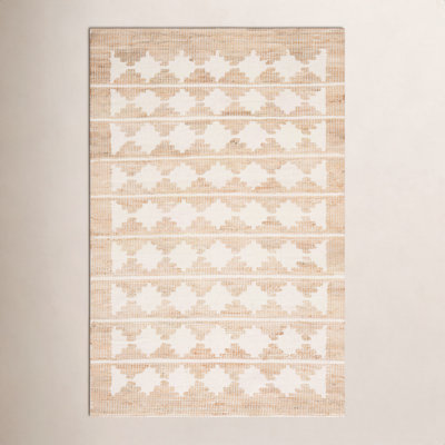 Ivory Natural Hand-Loomed Jute Wool Rug