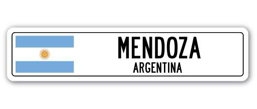 Plaque de rue en aluminium Mendoza, Argentine, H 6 po x l 24 po x P 1 po