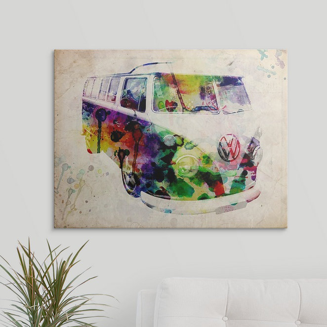 «Camper Van Urban Art» par Francy, impression, H 27 po x l 36 po x P 1,5 po, Toile