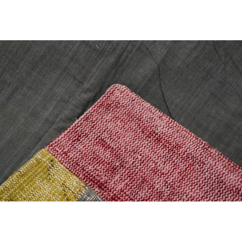 Wool Patchwork Distressed Area Rug 8x10