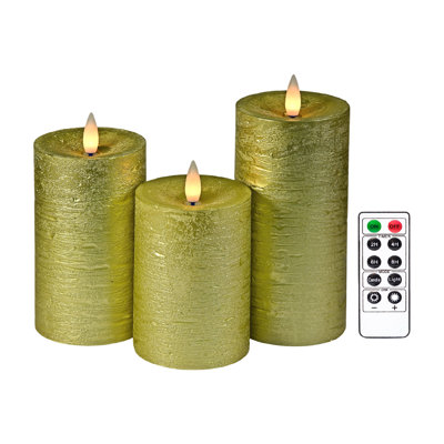 Bougies sans flamme scintillantes avec minuterie à distance, bougies à DEL à piles jusqu'à 400 heures, bougies en cire 3D à flamme mobile. (Ivoire avec larme dégoulinante)