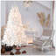 Arbre de Noël blanc pré-éclairé avec fil mémoire - 650 lumières incandescentes chaudes, extrémités de 1930, conception à dépliage automatique, support en métal stable, arbre de Noël artificiel en PVC