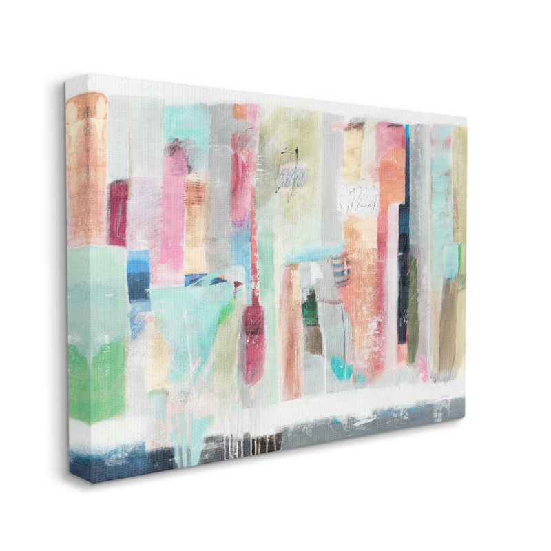 «Abstract Blocked Line Shapes Modern Scribble» par Jill Martin - on, Toile tendue, H 16 po x l 20 po x P 1,5 po