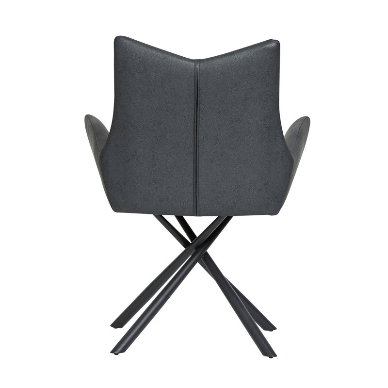 Hessel Leather Armchair, Black