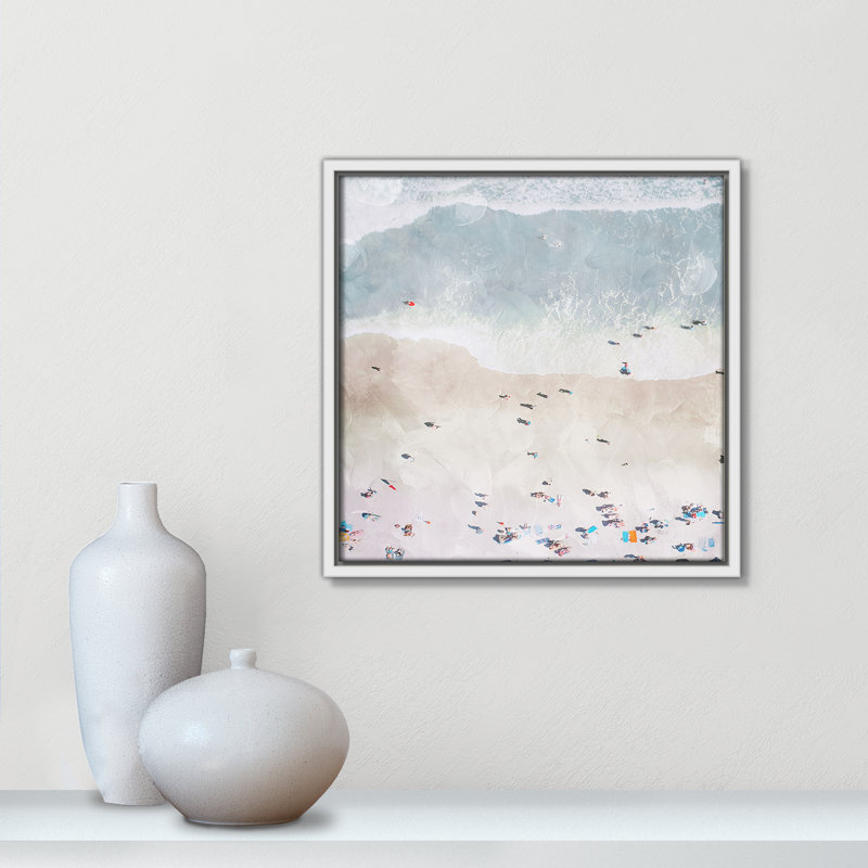 «Beaching Out I» par Milli Villa, H 13,5 po x l 13,5 po, Blanc