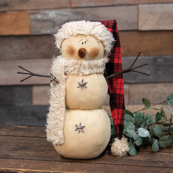 The Holiday Aisle® Santa Hat Lodge Snowman | Wayfair