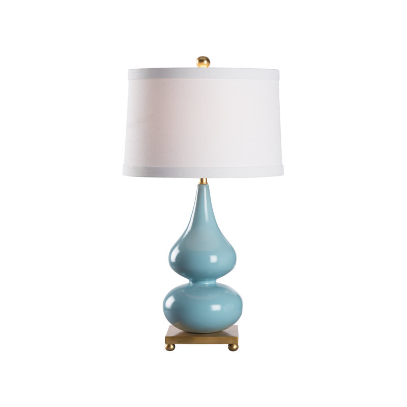 Whitney Lamp - Sky Blue, Blue/Antique Gold Leaf