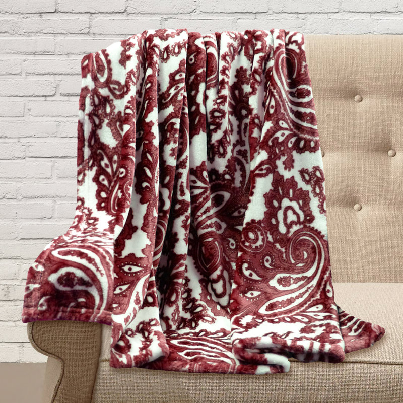 Adrien Lewis Hand Woven Throw Blanket, Berry