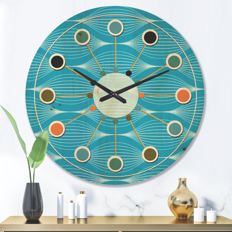 Horloge murale Mid-Century, Grand