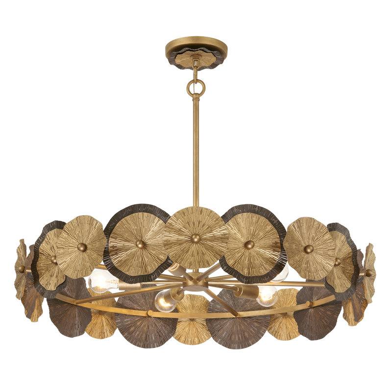 Lincoln 5-Light Pendant in Distressed Gold and Bronze by Breegan Jane