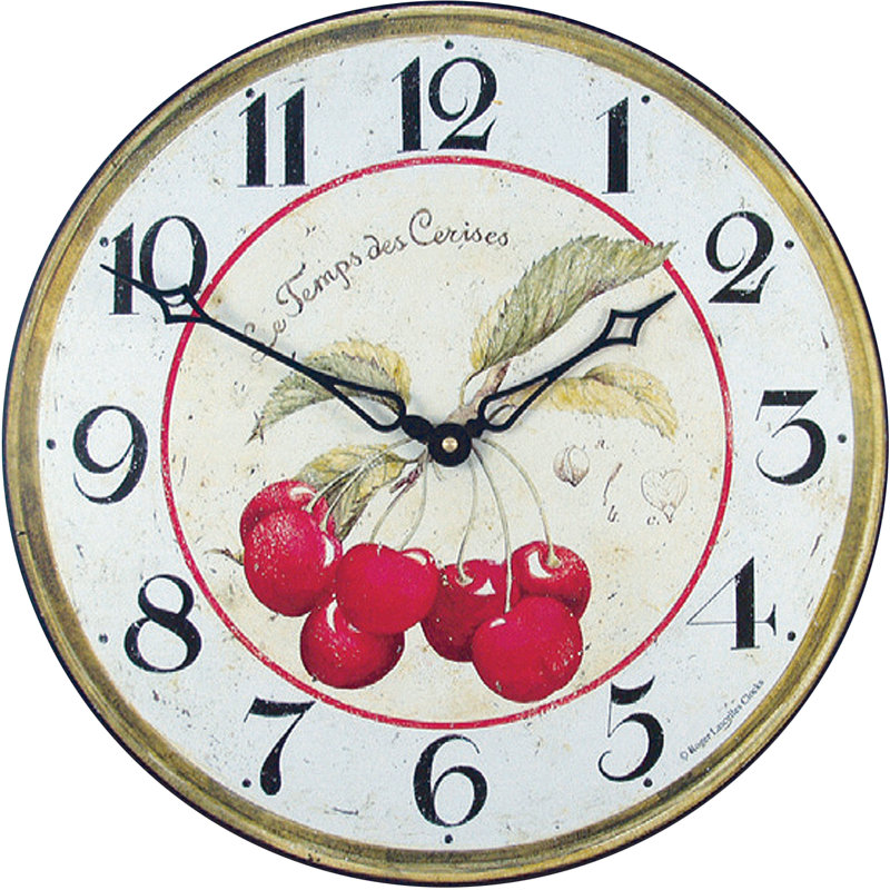 Bold Red Cherries Wall Clock - 36cm