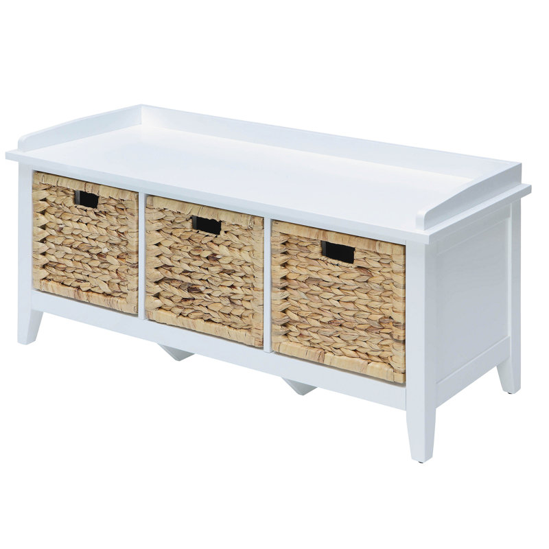 Banc à profil bas avec 3 options de rangement pour panier fermé