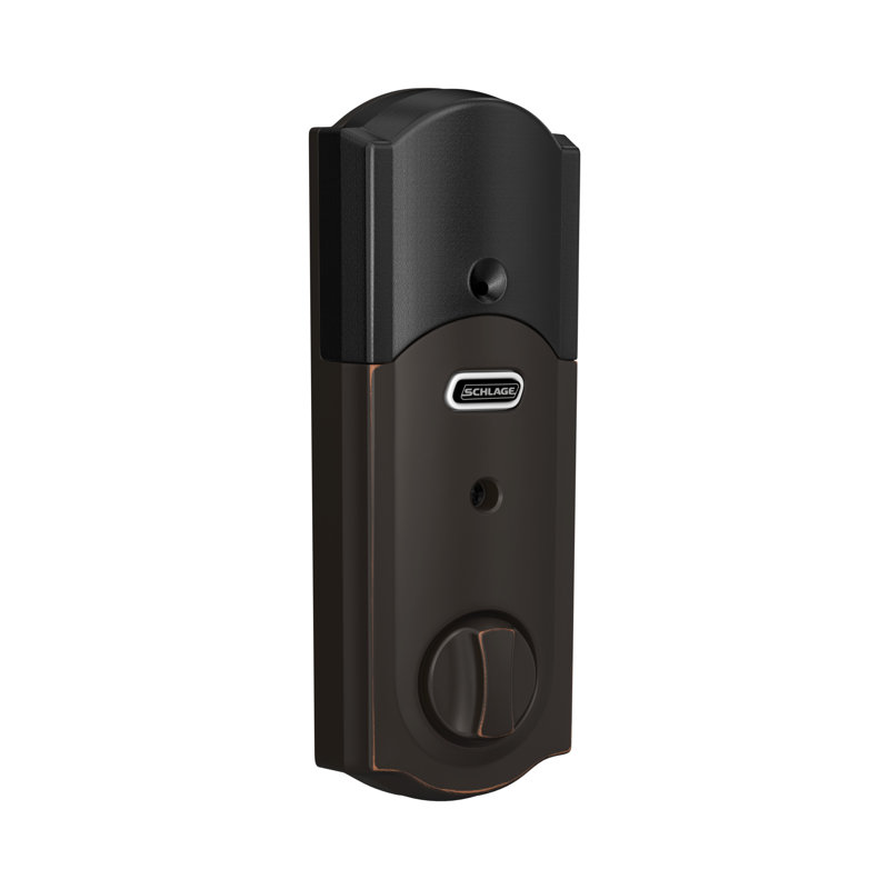 Schlage Connect Z-Wave Plus Smart Deadbolt with Camelot Trim, Aged Bronze, Yes