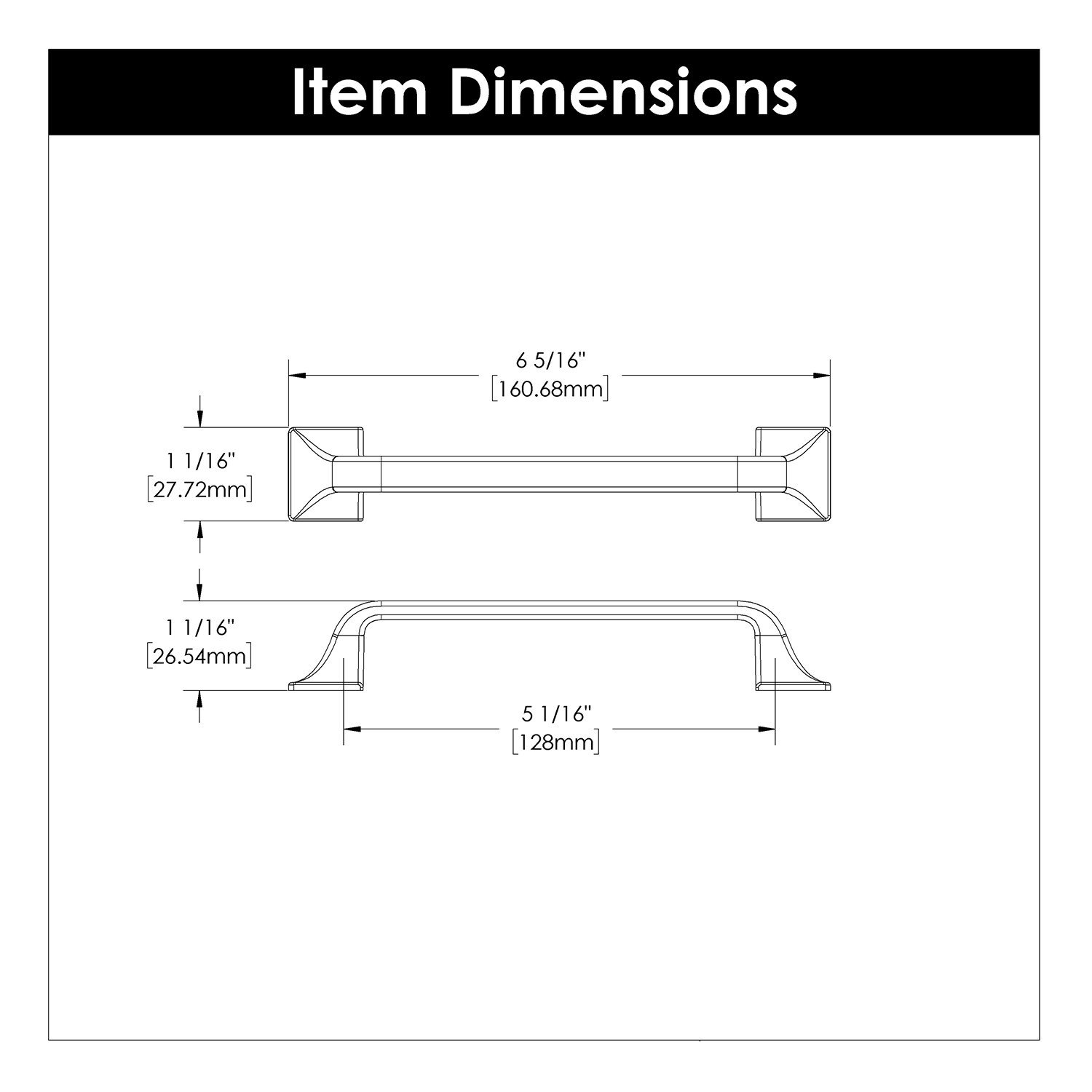 Forge Farmhouse Cabinet Pull, Black Iron, 5-1/16", Set of 1